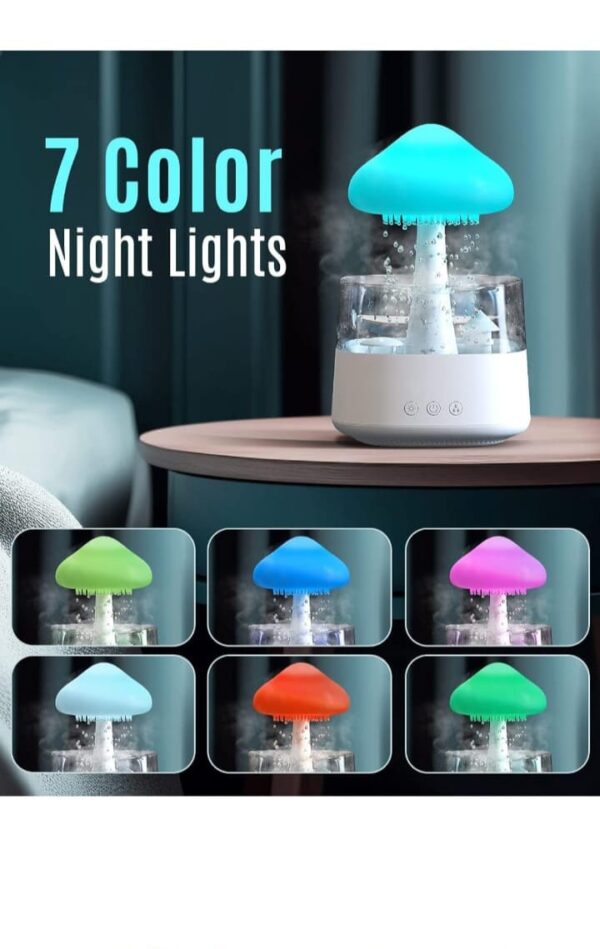 Rain Cloud Night Light Humidifier With Raining Water Drop Sound And 7 Color Led Light - Image 2