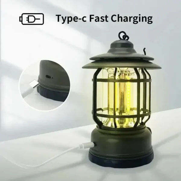 Reachargeable Retro Camping Lamp- হারিকেন ডিজাইন - Image 3